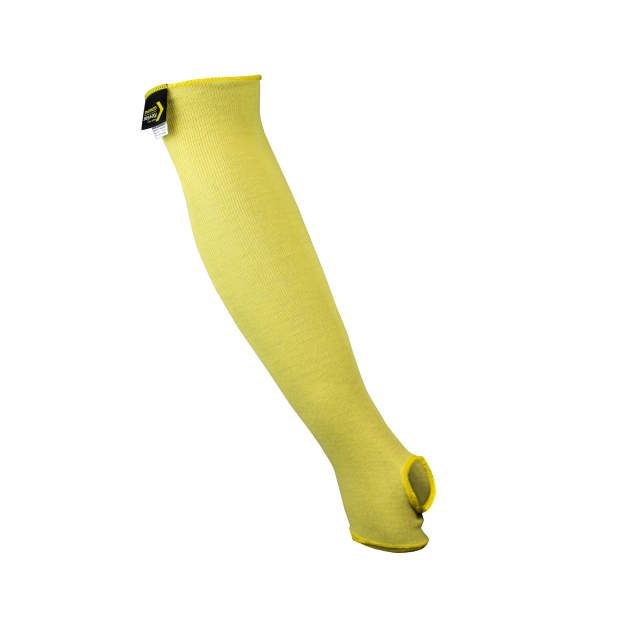 Radians RAD5118KTS Single Ply Kevlar A2 Cut Protection Sleeve with Thumb Slot - 18" Length