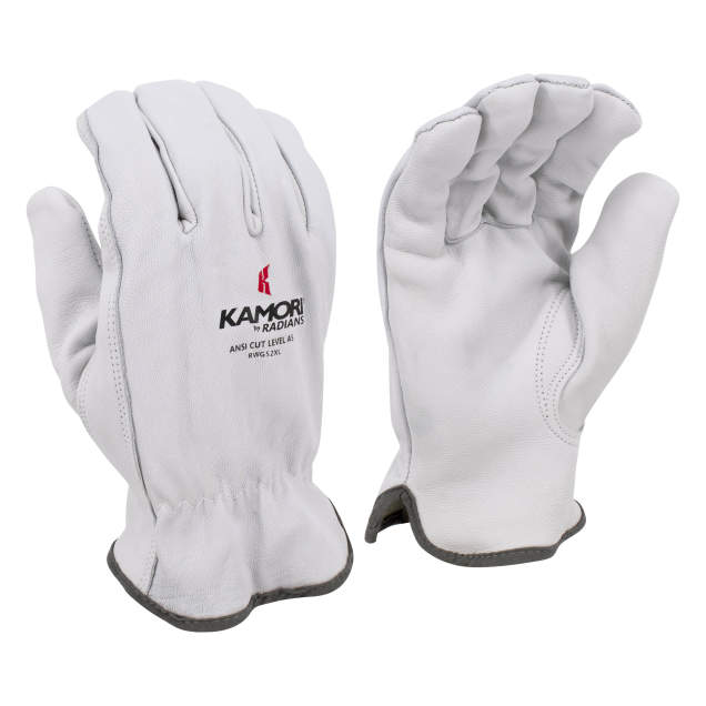 Glove ANSI Cut Level A5 • White Grain Goatskin Driver • Kevlar® Lining • Keystone Thumb • EN388: 3 5 3 4 Size S