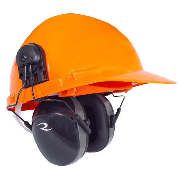 NRR 26 • Universal Design • Fits Virtually All Slotted Hard Hats • Adjustable Side Wire Guides • Soft Foam Padded Earcups Cap Mount Earmuffs - Black