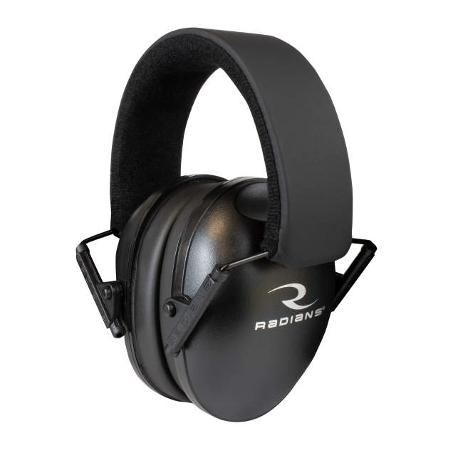 NRR 21 • Low profile earcups • Adjustable moisture wicking headband • Soft foam padded earcups • Folds compactly Lowset™ Earmuff - Black