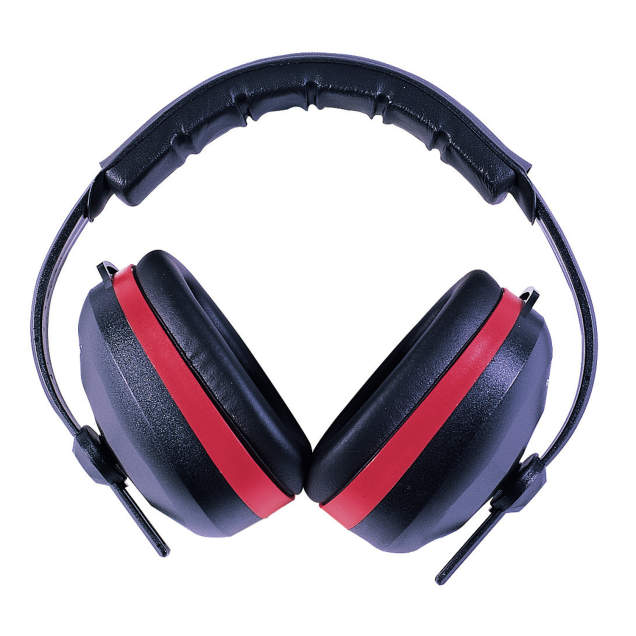 NRR 26 • Rugged construction • Dielectric design • Adjustable, padded headband Silencer® Earmuff - Black & Red