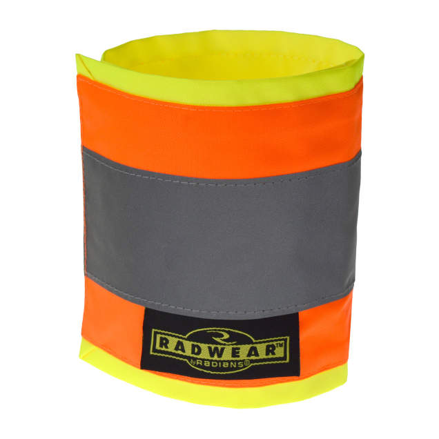 20" Long Hi-Viz Safety Leg Band • 2" Silver Reflective Tape • Universal Fit Adjustable Legband w/ Velcro Closure - Orange