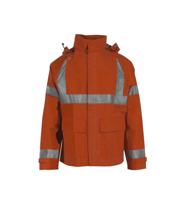 Jacket ANSI/ISEA Type R Class 3 • Non-Conductive Zipper Front Closure • Storm Flap Front with Hook and Loop Closure • Vented Nomex® Mesh Back Orange - Size S