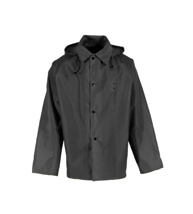 Jacket Attached Hood with Drawstring Closure • Raglan Shoulder Design • Slash-Thru Opening with Pockets on Each Side Black - Size M