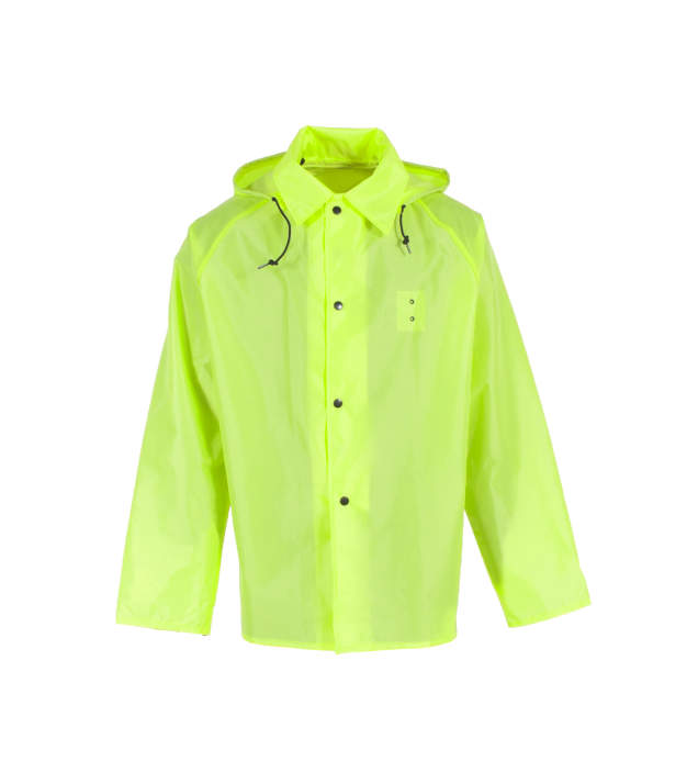 Jacket Attached Hood with Drawstring Closure • Raglan Shoulder Design • Slash-Thru Opening with Pockets on Each Side Lime - Size XS