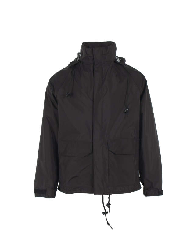 30” Long Jacket • Black Nylon Taffeta Lining Throughout • Contoured Attached Hood with Drawstring and Barrel Lock • Zippered Front Closure Black - Size XL