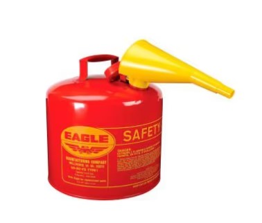  SAFETY GAS CAN W/F-15 FUN/T1, 5GL, RED