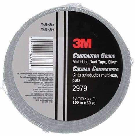 3M™ Contractor Grade Multi-Use Duct Tape 2979, Silver, 1.88 in x 60 yd,
24/Case, Individually Wrapped Conveniently Packaged