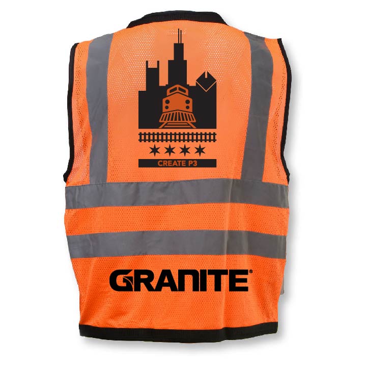 Granite / Create P3 Logoed Orange Surveyor Vest  - XL