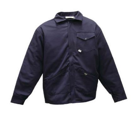 "Track" Jacket, 24" Length, Concealed Front Zipper Closures, Zip-Out Double-Faced FR Quilted Lining, FR Cotton Outer Shell, Navy Blue Color, Size 3X-Large 