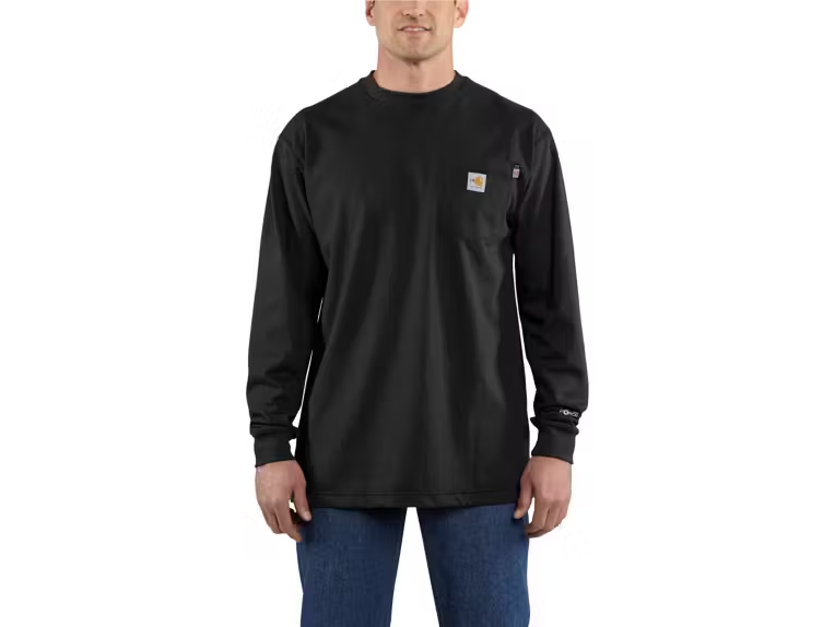 Carhartt Men's FR Force Cotton Long-Sleeve Pocket T Shirt 100% Cotton
