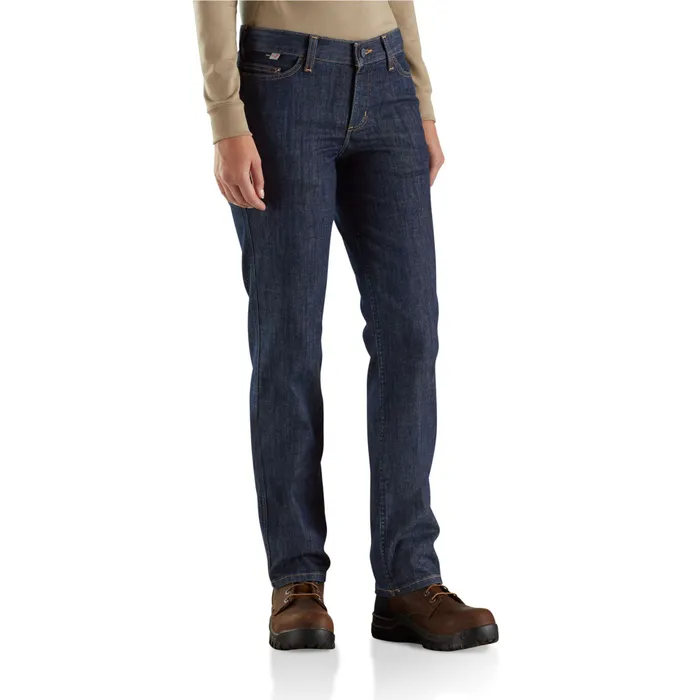 Carhartt Women's FR Rugged Flex Jean-Original Fit- Dark 