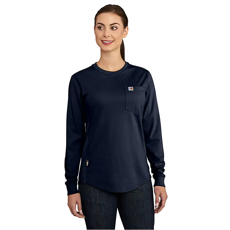 Carhartt Women's FR Force Cotton Long-Sleeve Crewneck T-Shirt