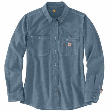 Carhartt Women's FR Force Relaxed Fit Lightweight Long-Sleeve Button-Front Shirt