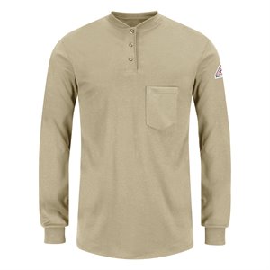 Bulwark Women's FR Long Sleeve Henley Shirt- Khaki