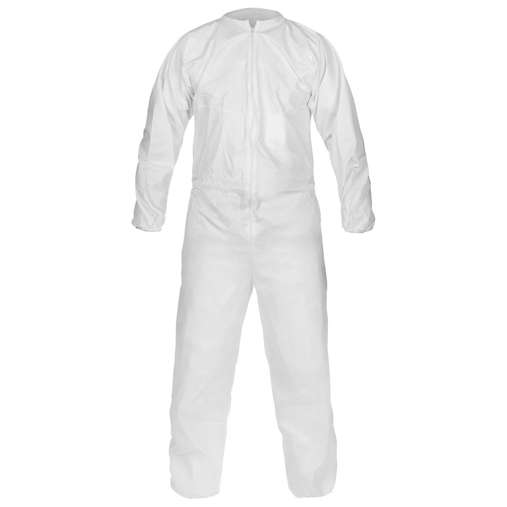 Coverall, Disposable Cleanroom Coveralls: Elastic Wrists/Ankles, Microporous Material, Bulk Packaged 25/Case