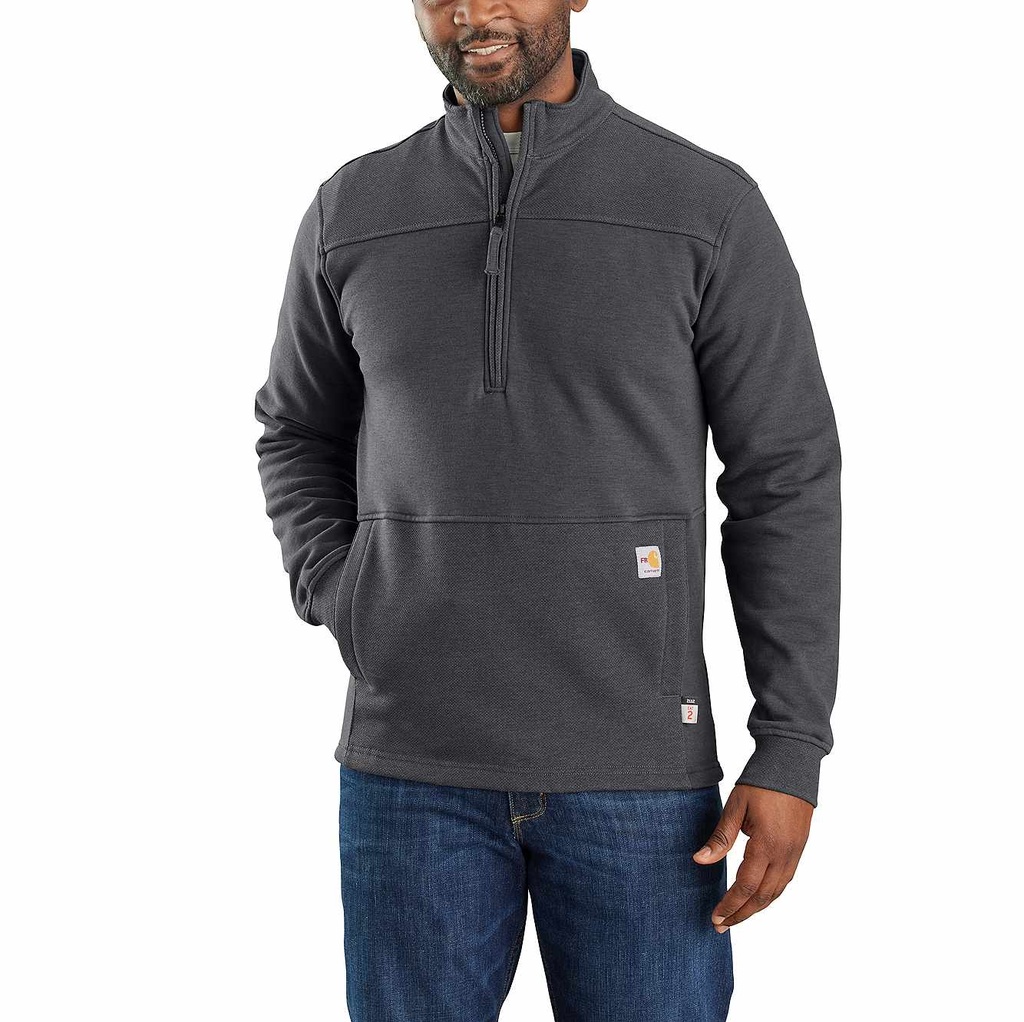 Carhartt Men's FR Force Rain Defender Relaxed Fit Mock Neck Fleece Pullover