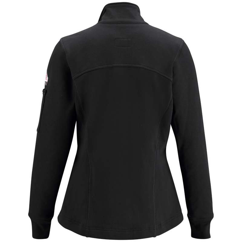 Bulwark Women's FR Full Zip Front Fleece Cotton/Spandex Blend Jacket - CAT 2, SEZ3BK