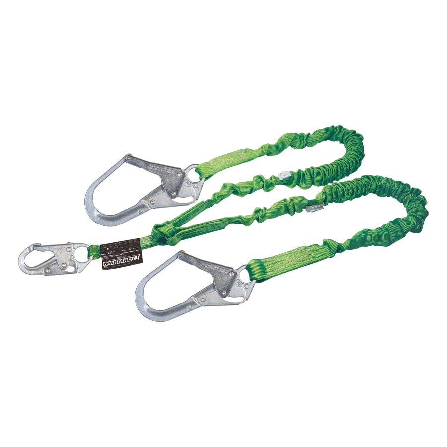 Honeywell Miller Manyard® II Shock-Absorbing Lanyard, Two Locking Rebar Hooks, 1 Leg