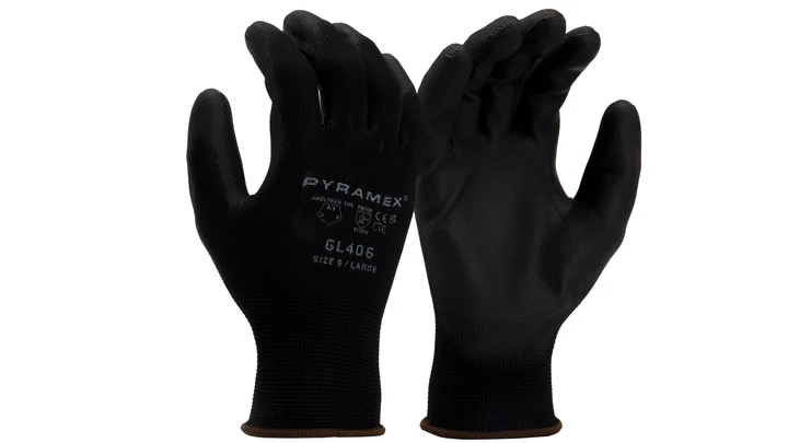 GL406-Pair Gloves, PU 13g Polyester