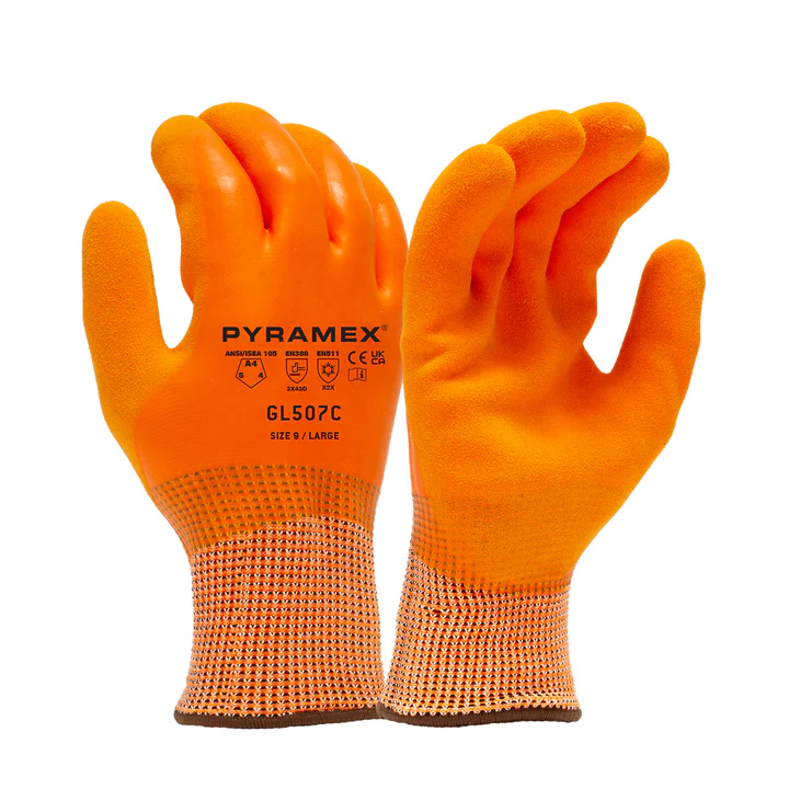 GL507C-PAIR Gloves, Full Dip Sndy Ltx 13g A4Cut w 10g Acrylic Lnr