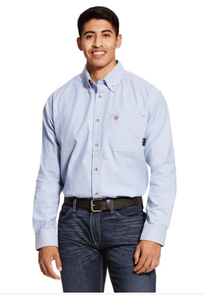 ***Dark Navy Twill Available December 2026*** Ariat Men's FR Twill DuraStretch Work Shirt