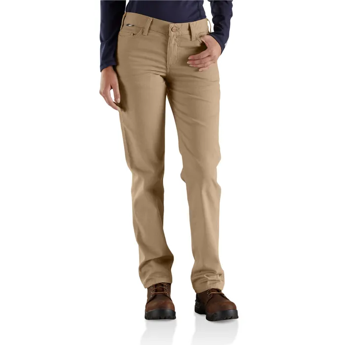 Carhartt Women's FR Canvas Golden Khaki Rugged Flex pant