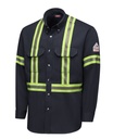 Mens FR Dress Uniform Shirt with Reflective Trim