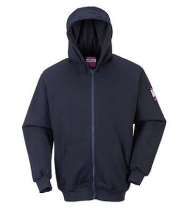 FR Zipper Front Hooded Sweatshirt - Navy