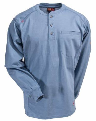 ***Item Discontinued-Limited Quantities***Shirt, FR, Air Henley LS, Steel Blue