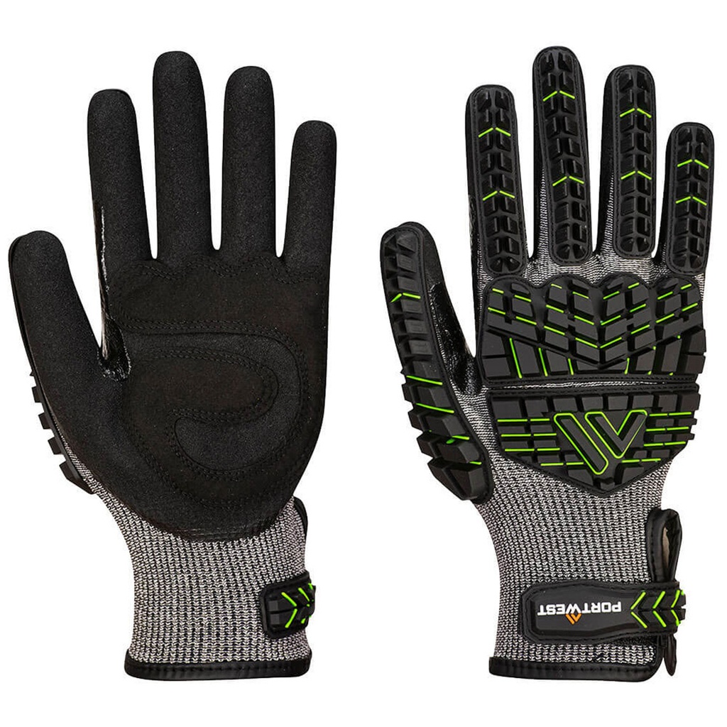 A755 - VHR15 Nitrile Foam Impact Glove A7 - Black/Green