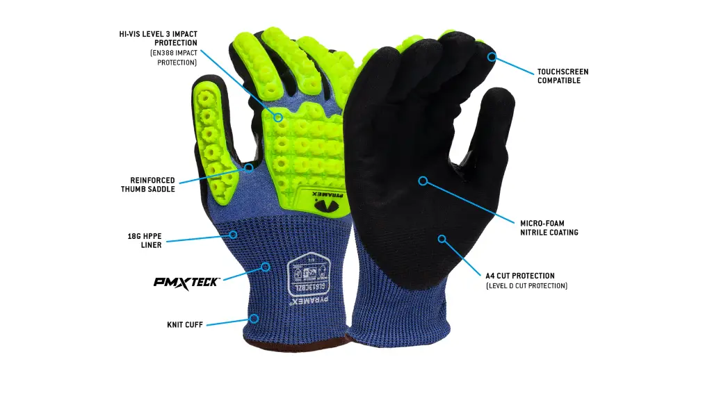 GL613CBZ Micro-Foam Nitrile Work Gloves - Level 3 Impact Resistant TPR Glove