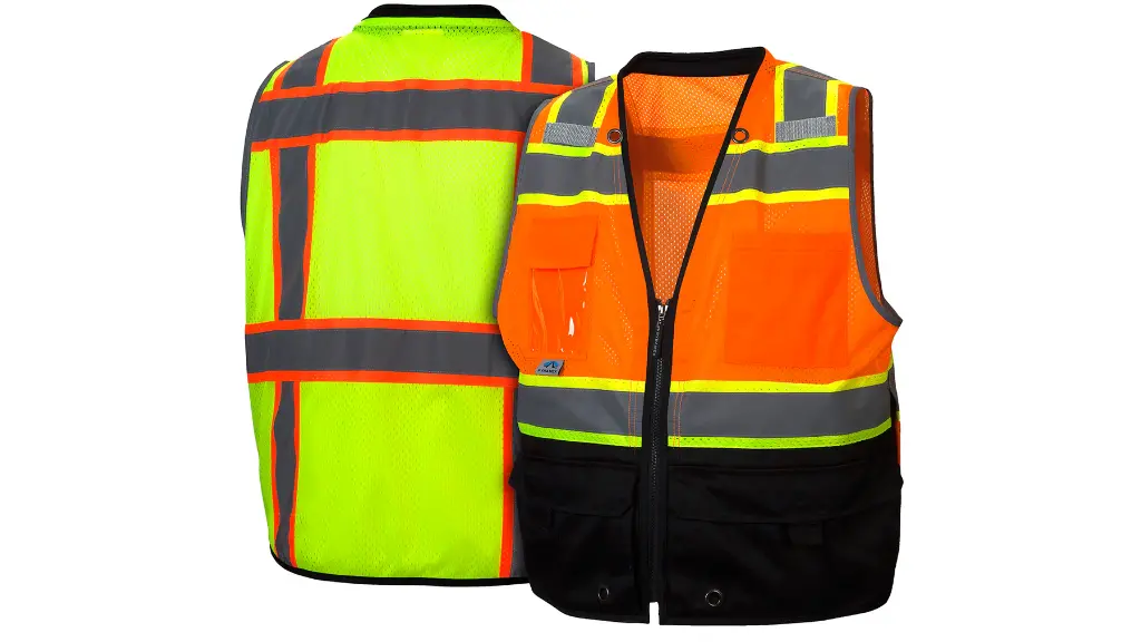 Pyramex RVZ44B Vest, Black Bottom - Hi-Vis Yellow or Orange
