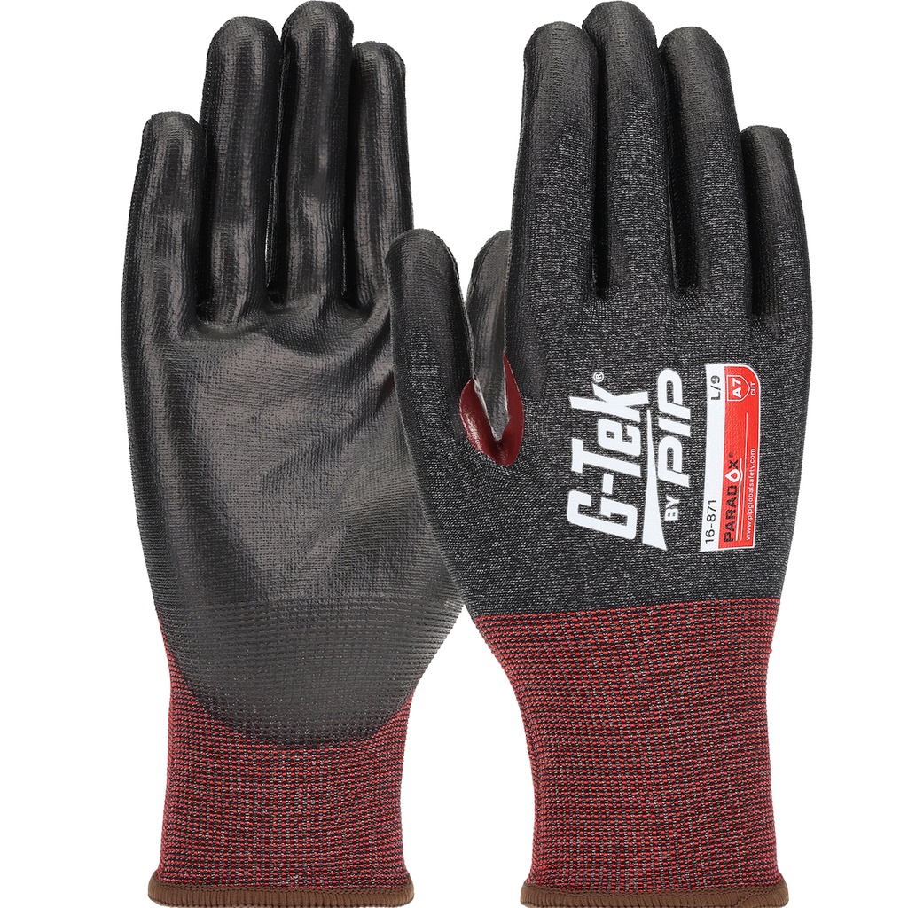 PIP 16-871 G-Tek Paradox Seamless Knit Blended Gloves - PosiGrip MAX Coating - ANSI Cut Level: A7 ANSI - Abrasion Level: 4 - ANSI Puncture Level: 2