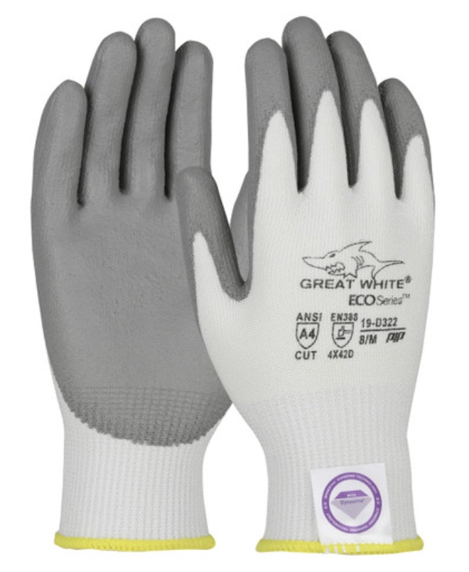 Seamless Knit Dyneema® Diamond 2.0 Blended Glove with Polyurethane Coated Flat Grip on Palm & Fingers A4 - Pairs