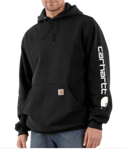 TS0288 Mens Carbon Heather Loose Fit Midweight Logo Sleeve Graphic Hoodie (K288) - 6 Colors