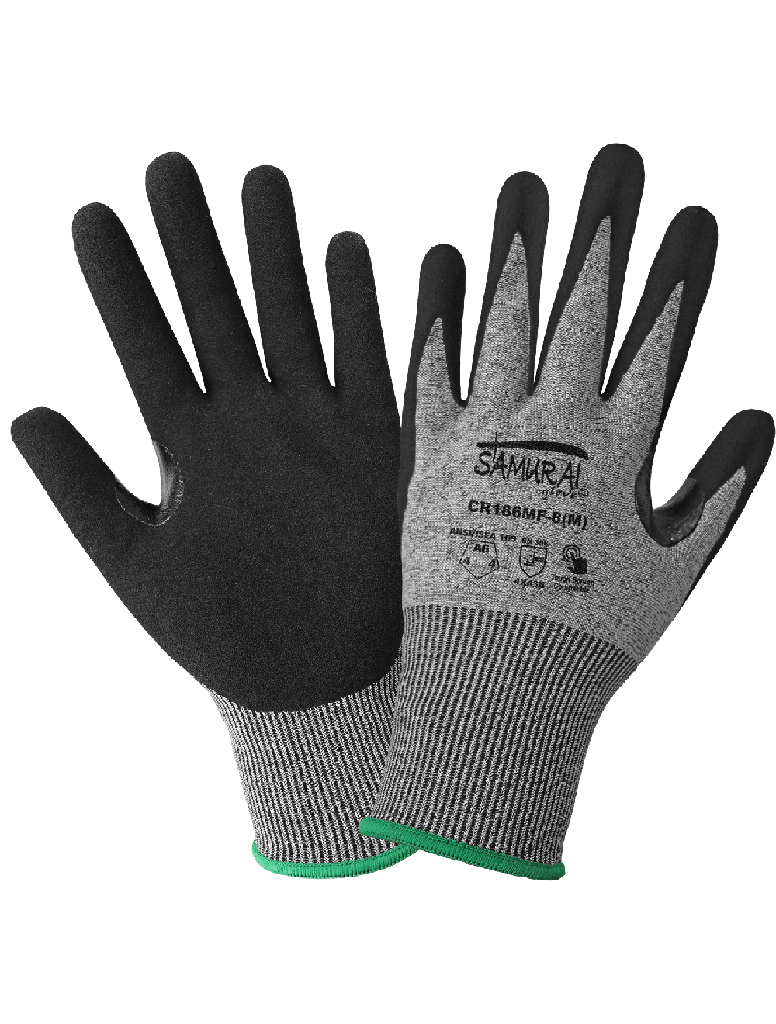Samurai Glove® Cut Resistant FDA Compliant Nitrile-Coated Tuffalene® Gloves with Touchscreen Fingers - 