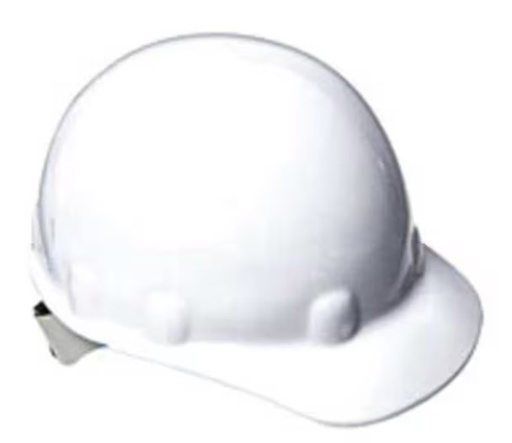 [E1RW01A000] Hard hat, fibre metal, white, full brim