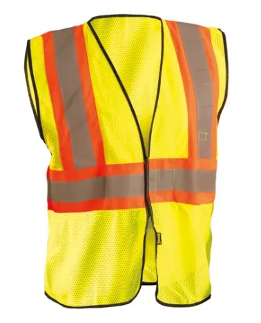 [ECO-GC2T-Y2X/3X] Vest, class 2, Hi Vis lime, hook/loop closure