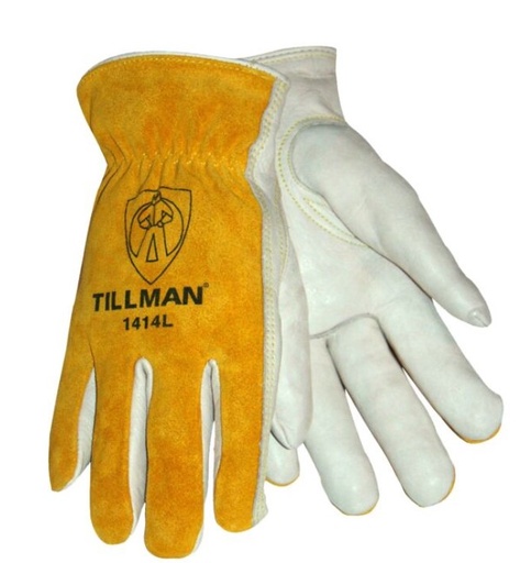 1414-Pairs Gloves, Tillman, cowhide palm, split leather back,