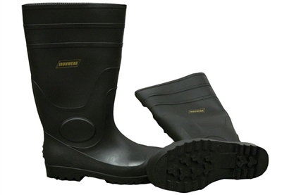 [9258-B-10] 16"PVC BOOT, STEEL TOE, THDED SOLE, BLACK