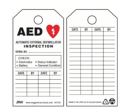 [AEDTAG] First Aid, AED inspection tag, 10 pack