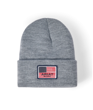 [10041510] HAT, MNS REBAR AMERICAN FG PTCH BEANIE HEATHER GREY
