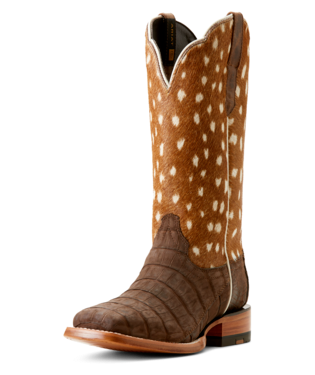 [10053713] BOOTS, WMS FRONTIER ANGELINA CIGAR SUEDED CAIMAN/HR ON