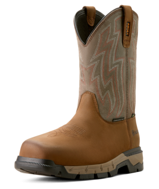 [10053616] BOOTS, MNS REBAR FLEX WESTERN SD CT BROWN/STONE