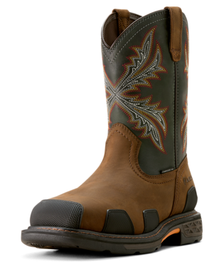 [10053644] BOOTS, MNS OVERDRIVE WIDE SQUARE TOE CT BROWN/STN