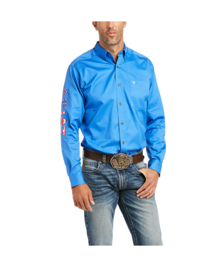 [10036436] MNS TEAM LOGO TWILL FTD LONG SLEEVE SHIRT SEA SCAPE