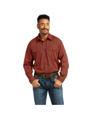[10037045] MNS PRASAD STR CLSSC SNAP LONG SLEEVE SHIRT AUTUMN BLAZE