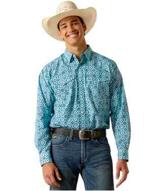 [10048500] MNS PEARSON SNP LONG SLEEVE SHIRT TURQUOISE