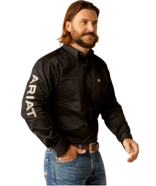 [10048714] MNS TEAM LOGO TWILL FTD LONG SLEEVE SHIRT BLACK
